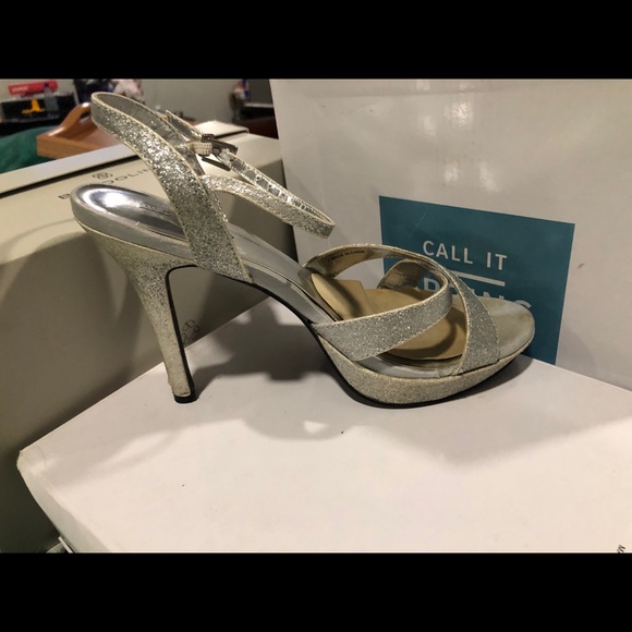 jcpenney Shoes Silver Glider Heel Shoes Poshmark